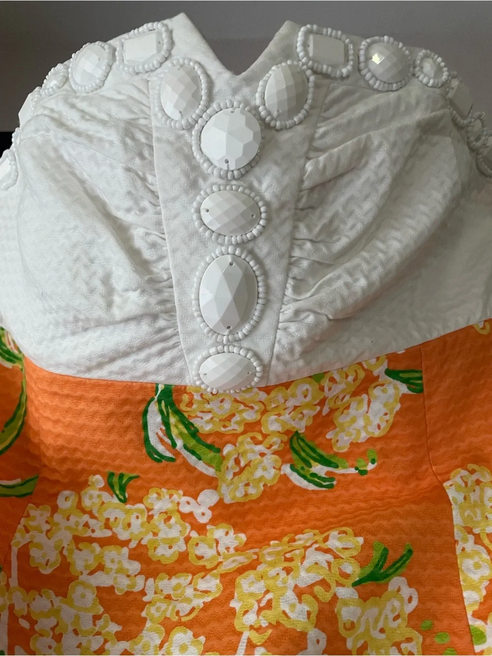 Lilly Pulitzer nectar orange Lace on the docks strapless dress - Picture 3 of 4